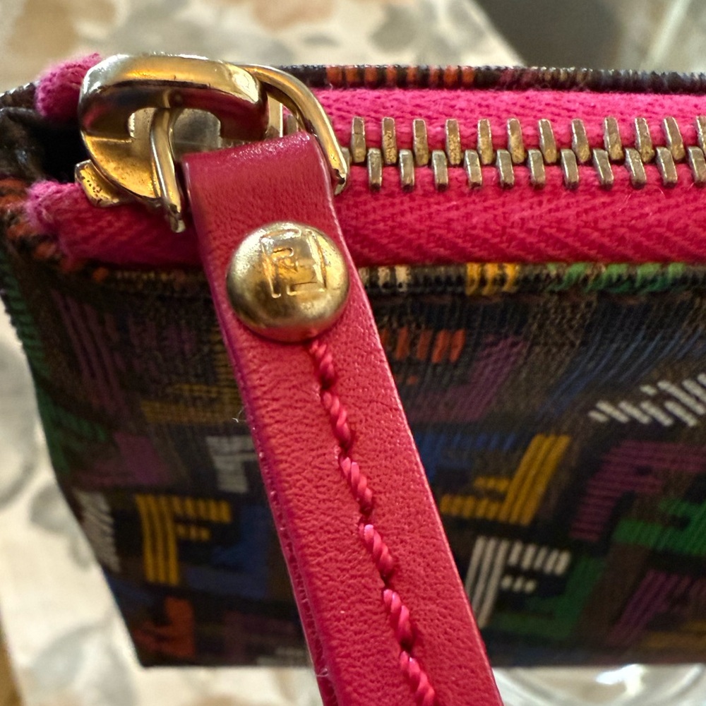 AUTHENTIC FENDI MULTI COLOR MONOGRAMMED CANVAS POUCH - EUC PRELOVED-EUC - Picture 14 of 15